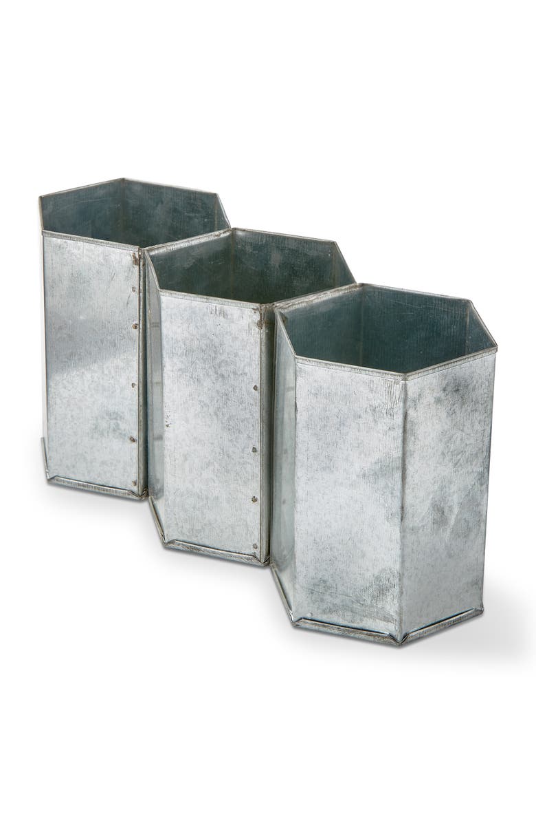tag Galvanized Flatware Caddy Galvanized Iron Summer, Main, color, Silver