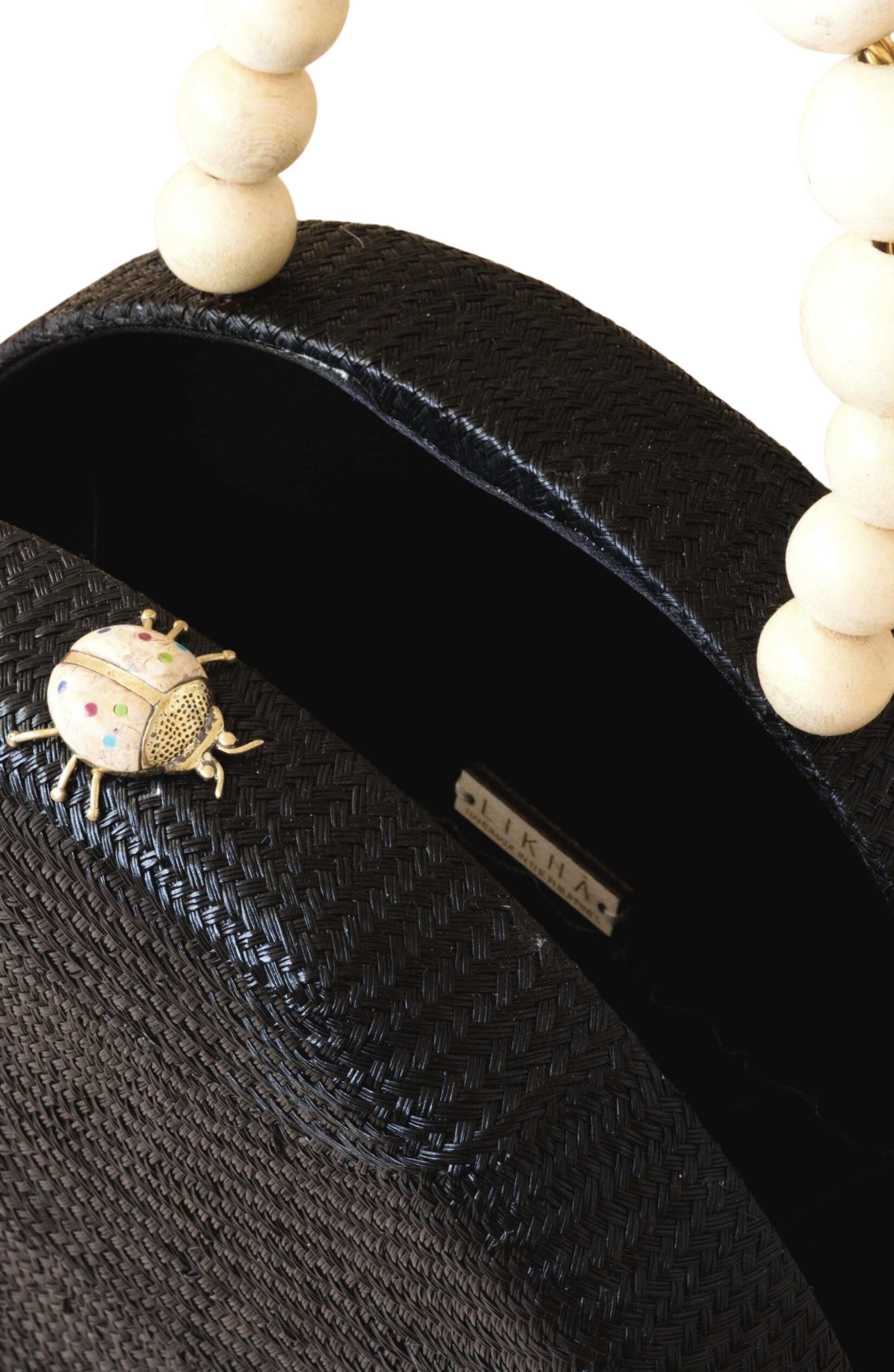 LIKHA Round Top Handle Bag, Alternate, color, Black