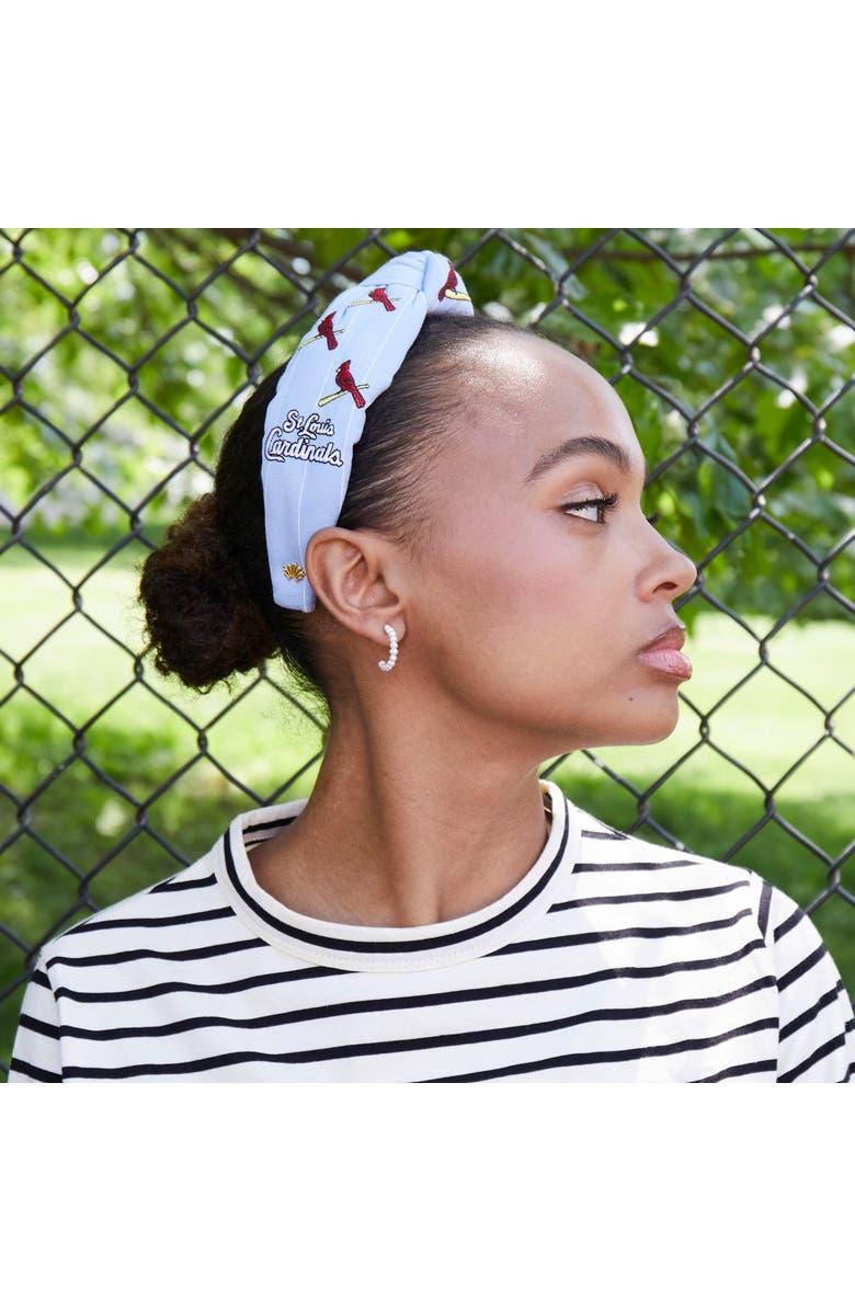 Lele Sadoughi MLB St.Louis Cardinals Embroidered Headband, Alternate, color, Sky 400