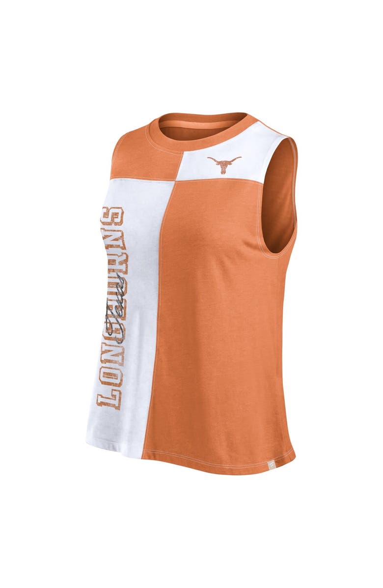 FANATICS Women's Fanatics Branded Texas Orange/White Texas Longhorns Colorblock High Neck Tank Top, Alternate, color, Burnt Orange