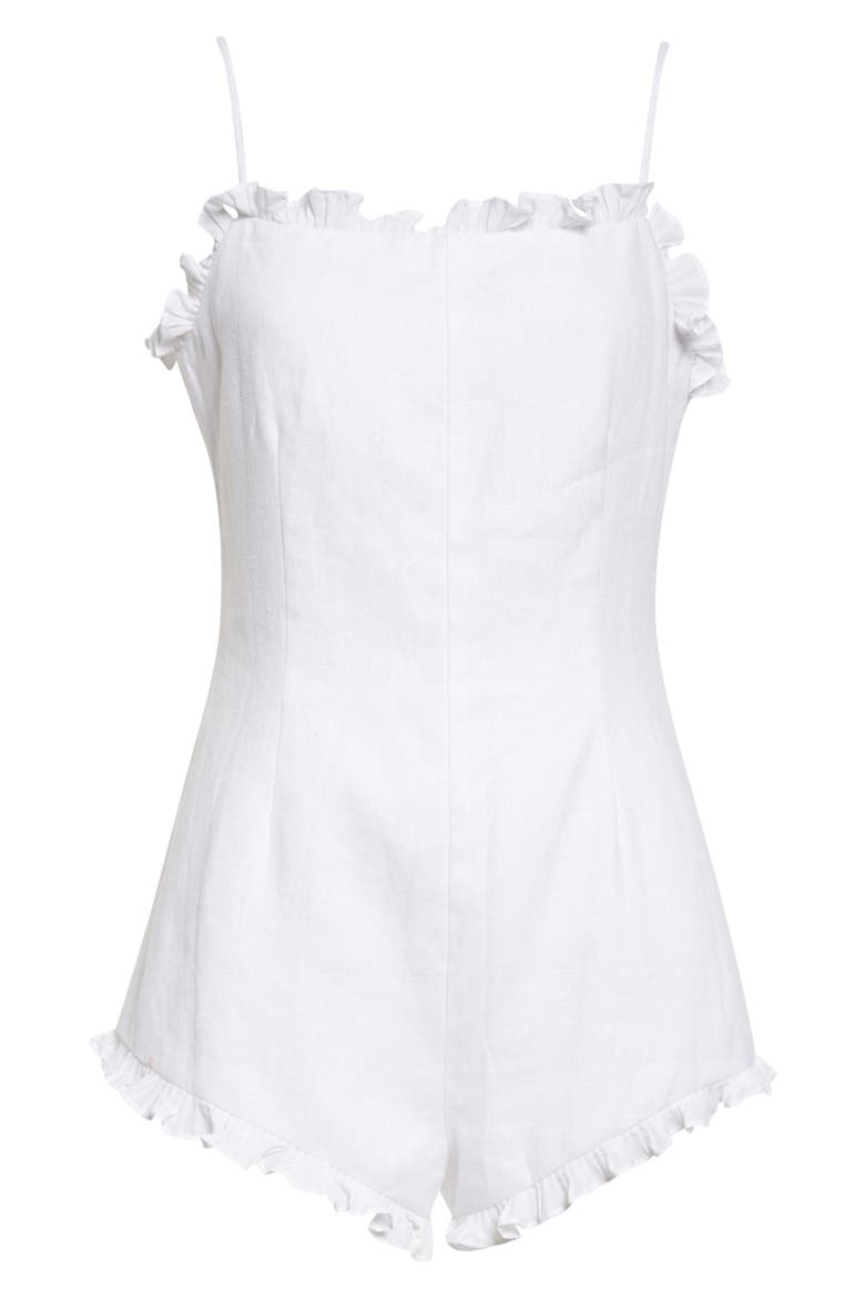 Florence Frill Trim Romper, Main, color, IVORY