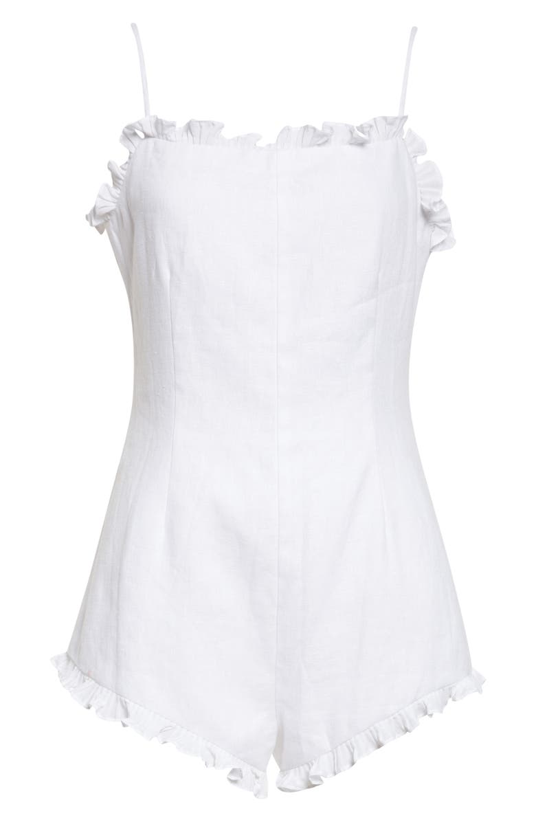 POSSE Florence Frill Trim Romper, Main, color, Ivory