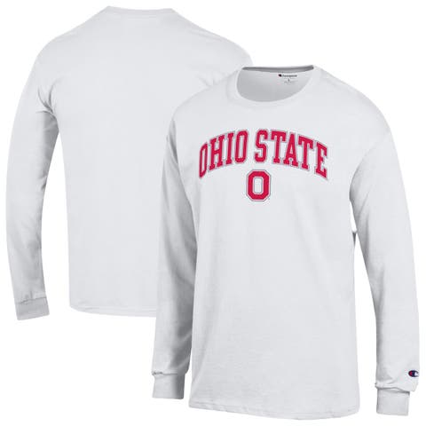 Men's Champion  White Ohio State Buckeyes Arch Over Logo Long Sleeve T-Shirt