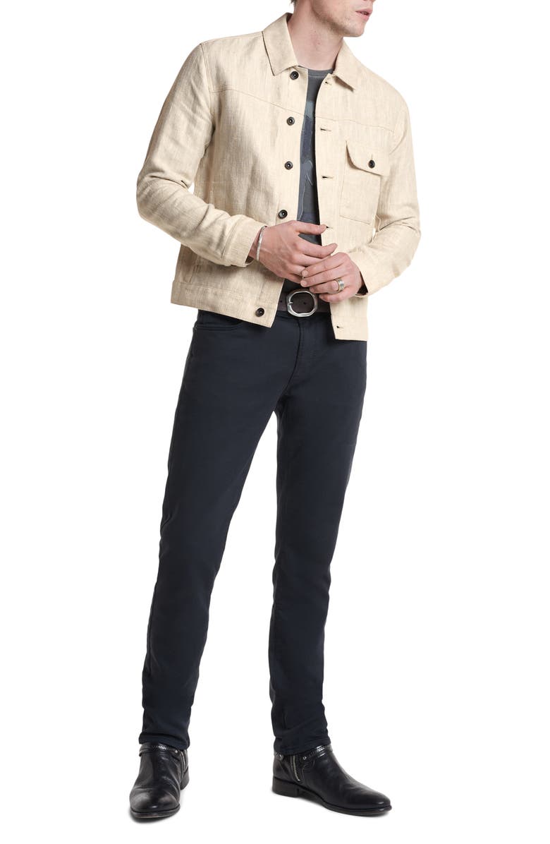 John Varvatos Drew Linen & Cotton Trucker Jacket, Alternate, color,