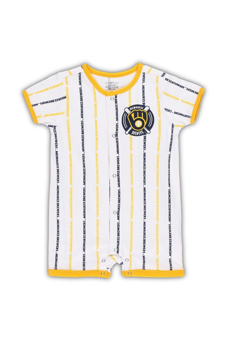 Infant White Milwaukee Brewers Ball Hitter Coverall, Main, color, White