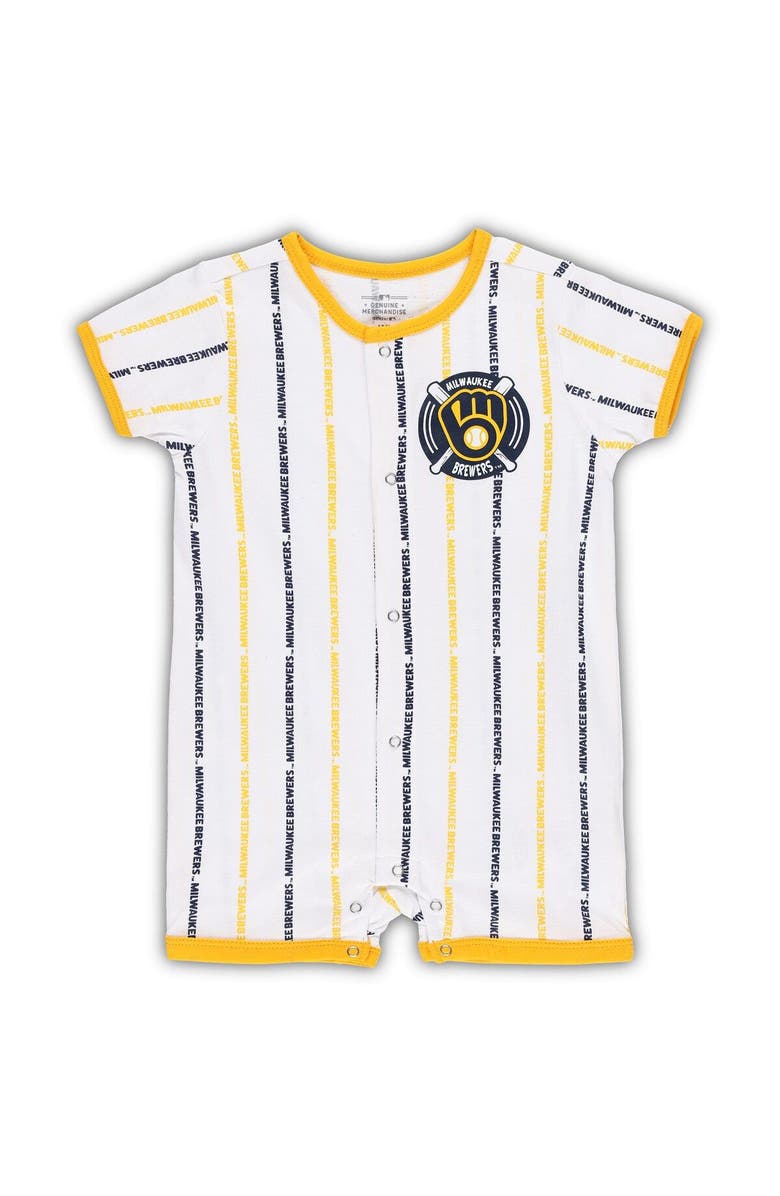 Outerstuff Infant White Milwaukee Brewers Ball Hitter Coverall, Main, color, White