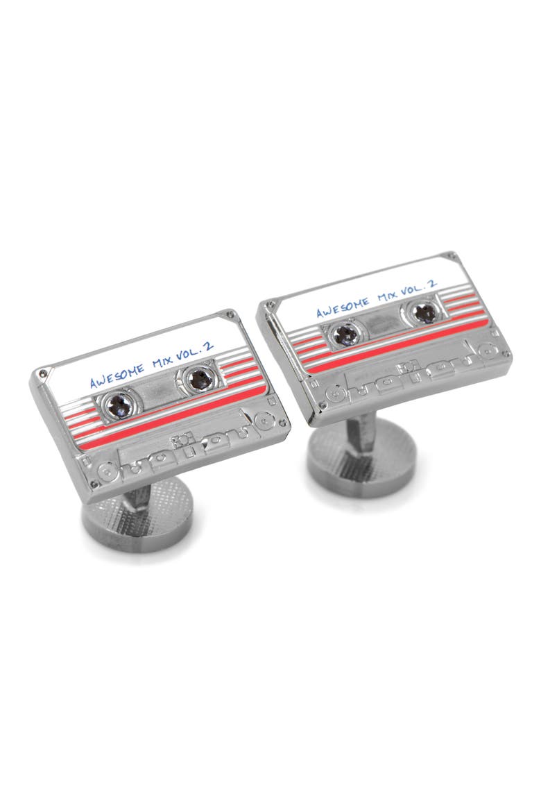 Marvel Mix Tape Cuff Links, Main, color, GRAY