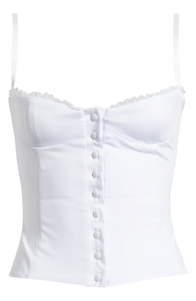 Bella Venice Button-Up Corset Top, Alternate, color, White