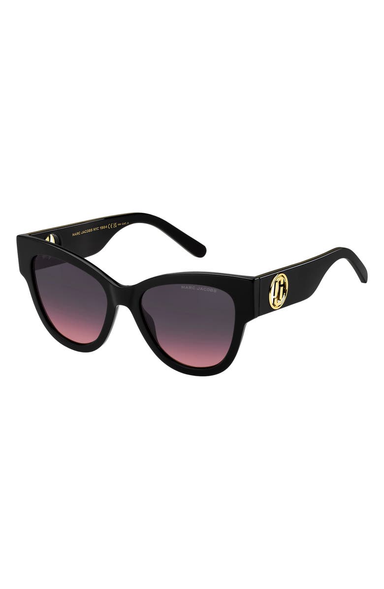 Marc Jacobs 53mm Cat Eye Sunglasses, Alternate, color, Black/ Grey Shaded Pink