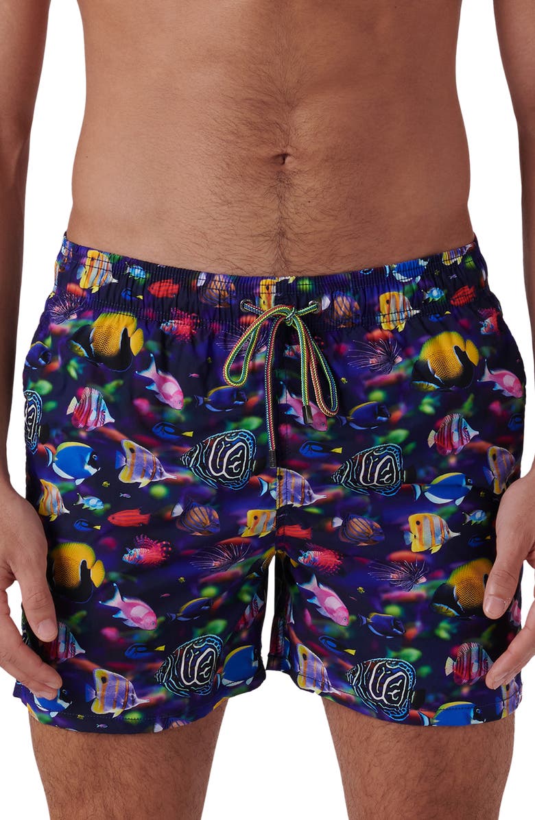 Bugatchi Max Mid Length Swim Trunks, Main, color, 