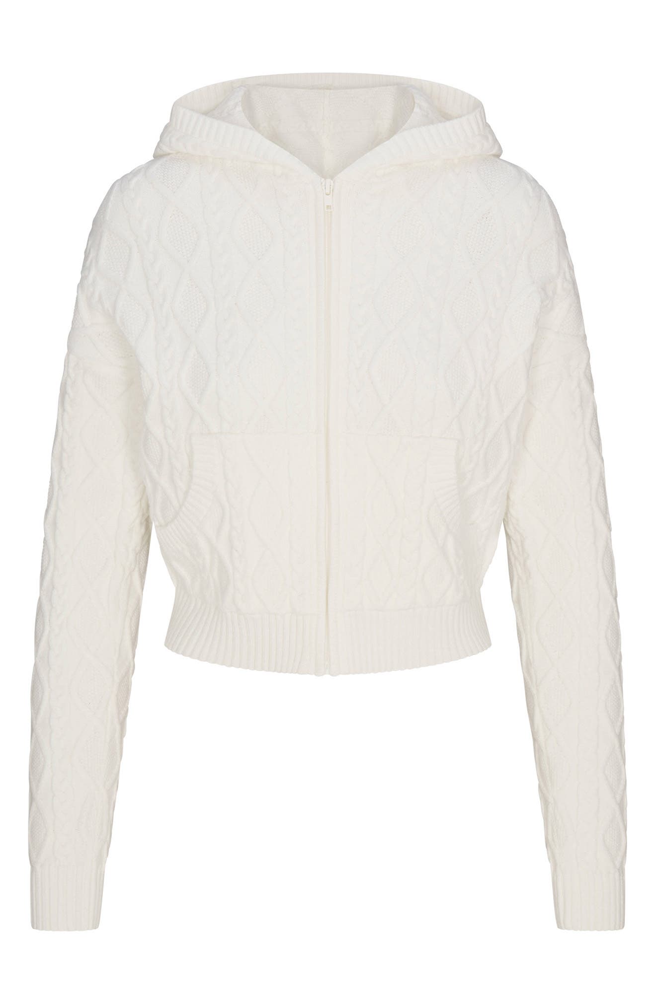Sweater Knit Shrunken Zip-Up Hoodie (Women) | Nordstrom