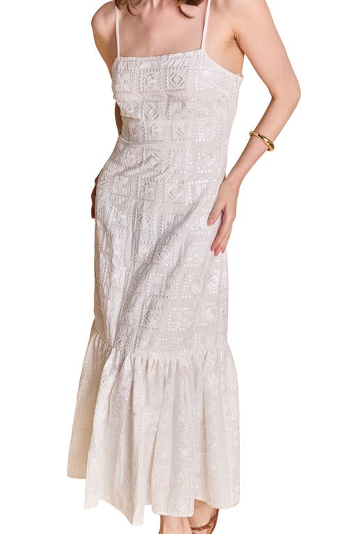 Shop Endless Rose Embroidered Sequin Sleeveless Ruffle Hem Maxi Dress