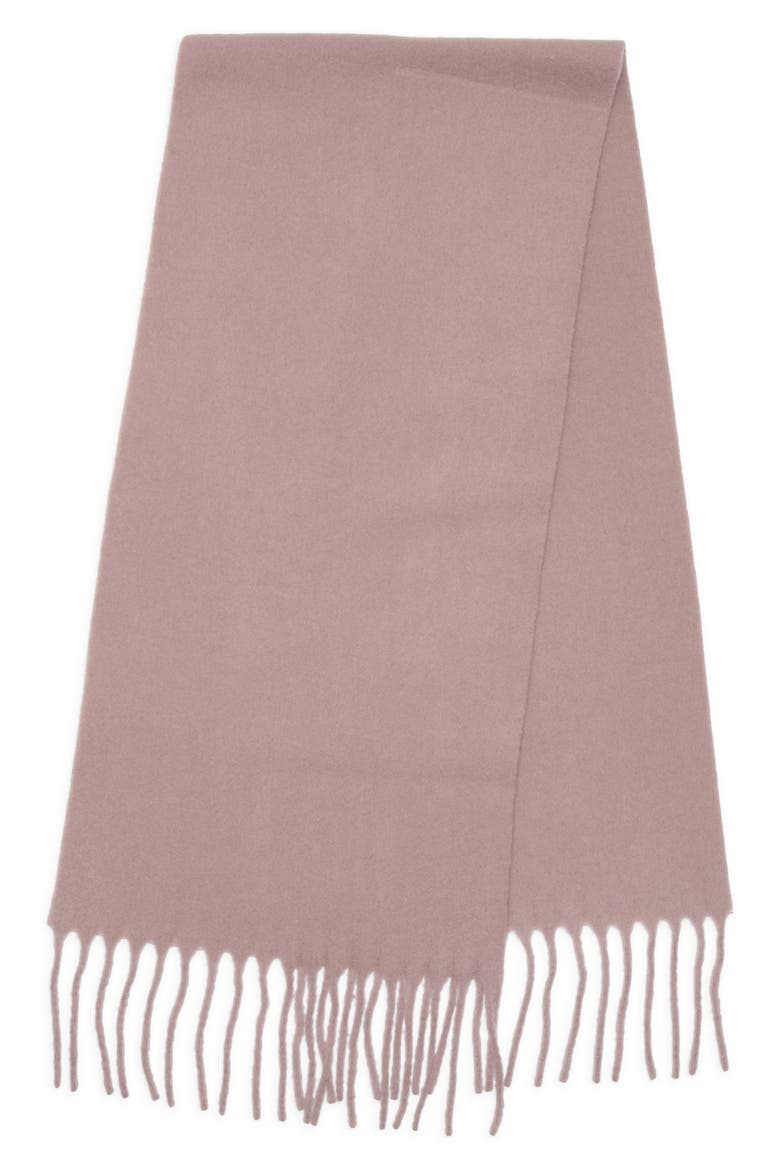 Wool & Alpaca Blend Fringe Scarf, Alternate, color, PINK TIMBER