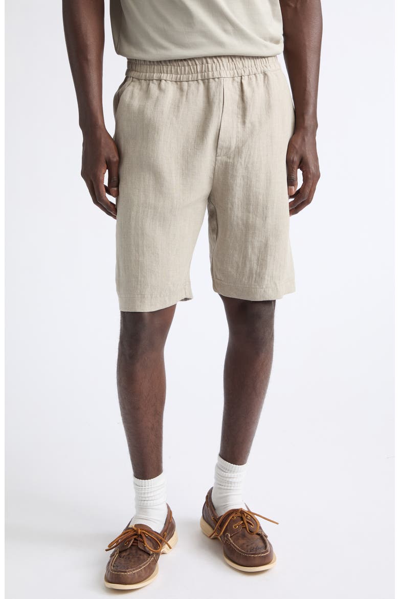 Drawstring Linen Shorts, Main, color, SAND