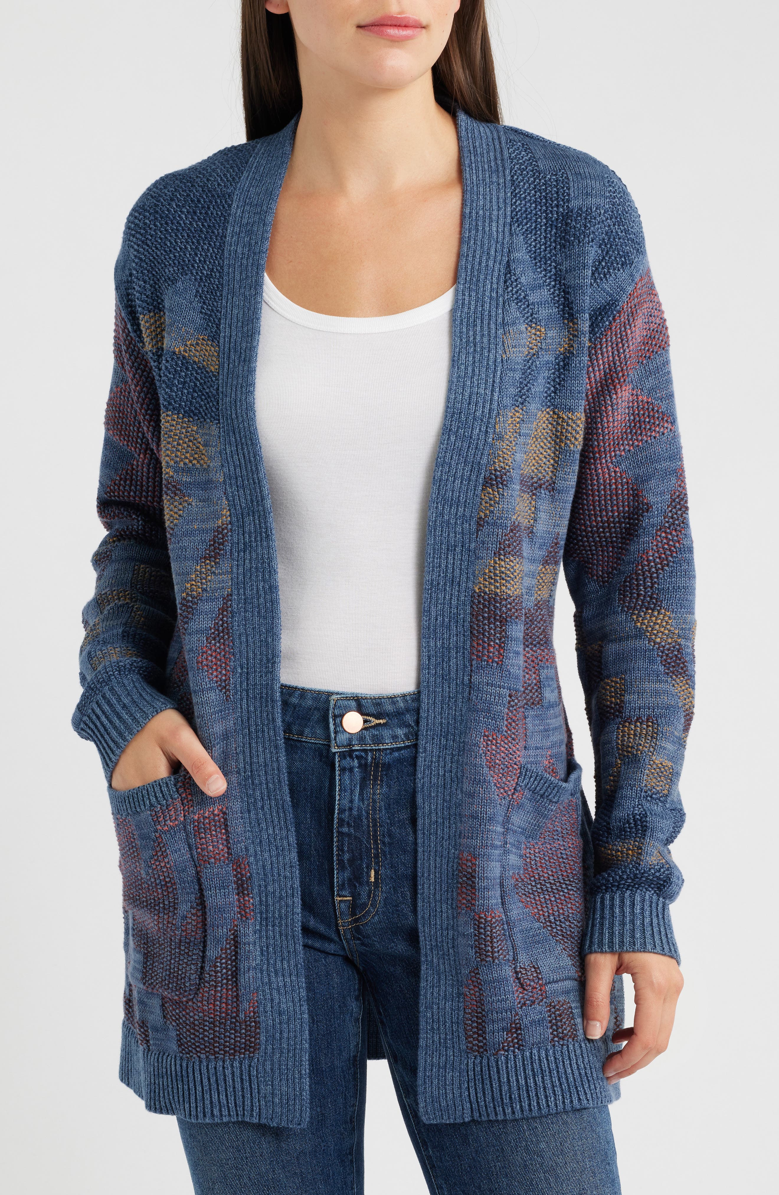Cheyenne Jacquard Cotton Wrap Cardigan (Women) | Nordstrom