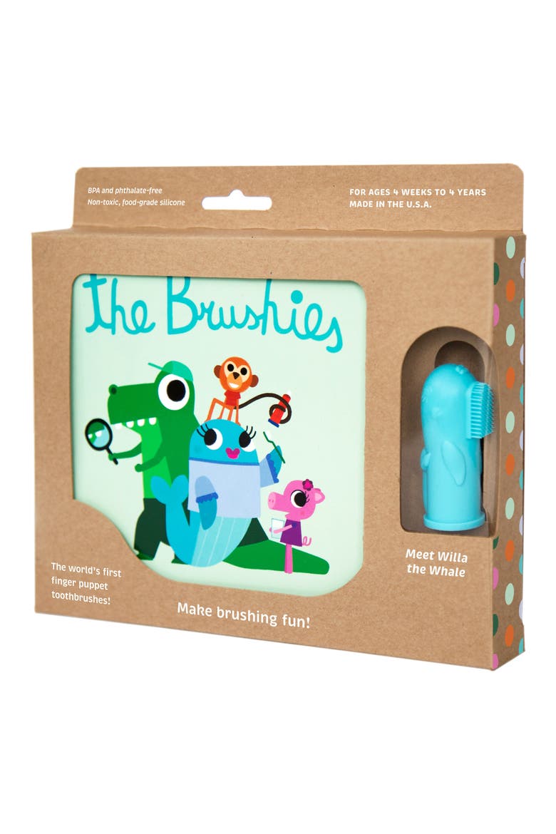 Book & Finger Puppet Toothbrush, Main, color, BLUE