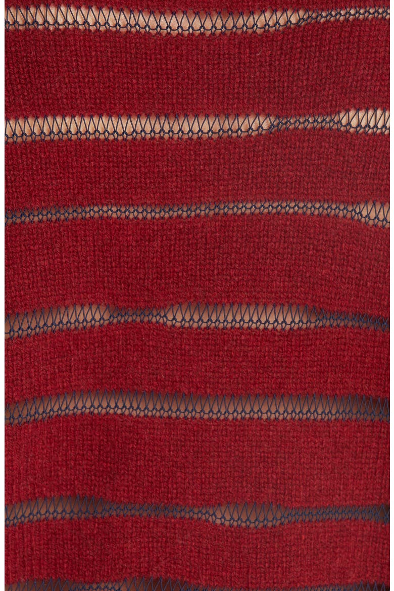 Penn Sheer Stripe Crop Sweater, Alternate, color, GREY/ WHITE