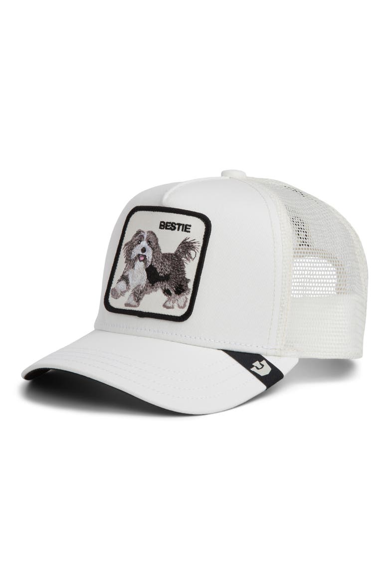 Bestie Patch Trucker Hat, Main, color, DUST