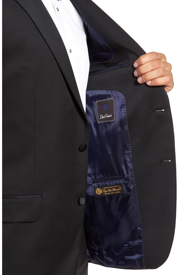 Classic Fit Loro Piana Wool Notch Lapel Tuxedo, Alternate, color, BLACK