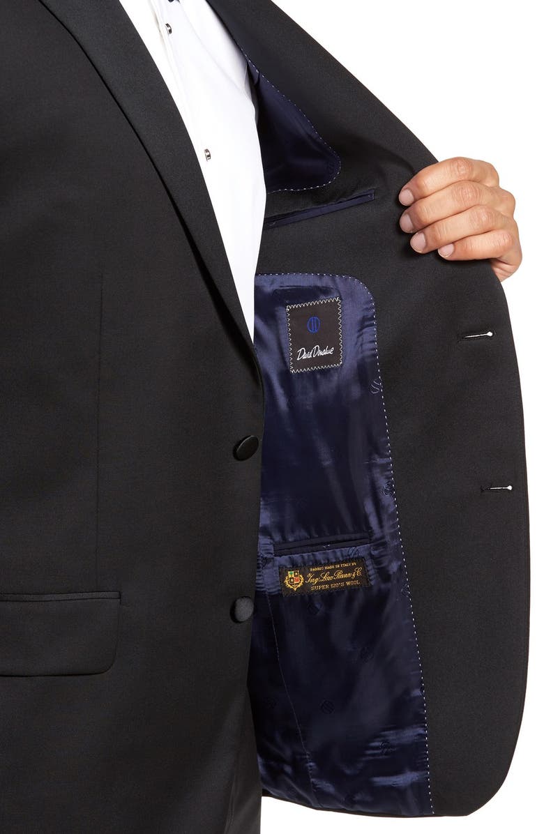 David Donahue Classic Fit Loro Piana Wool Notch Lapel Tuxedo, Alternate, color,