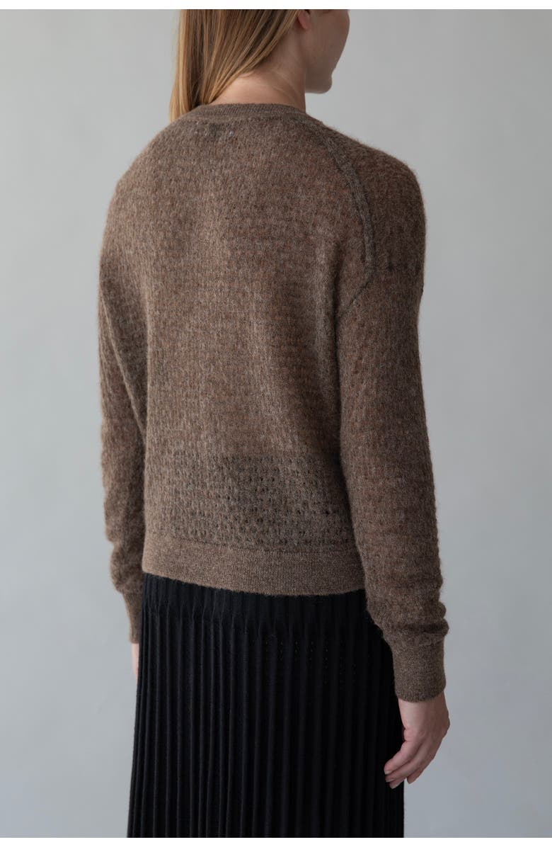 SSKEIN Lacey Pointelle Pullover, Alternate, color, Cedar