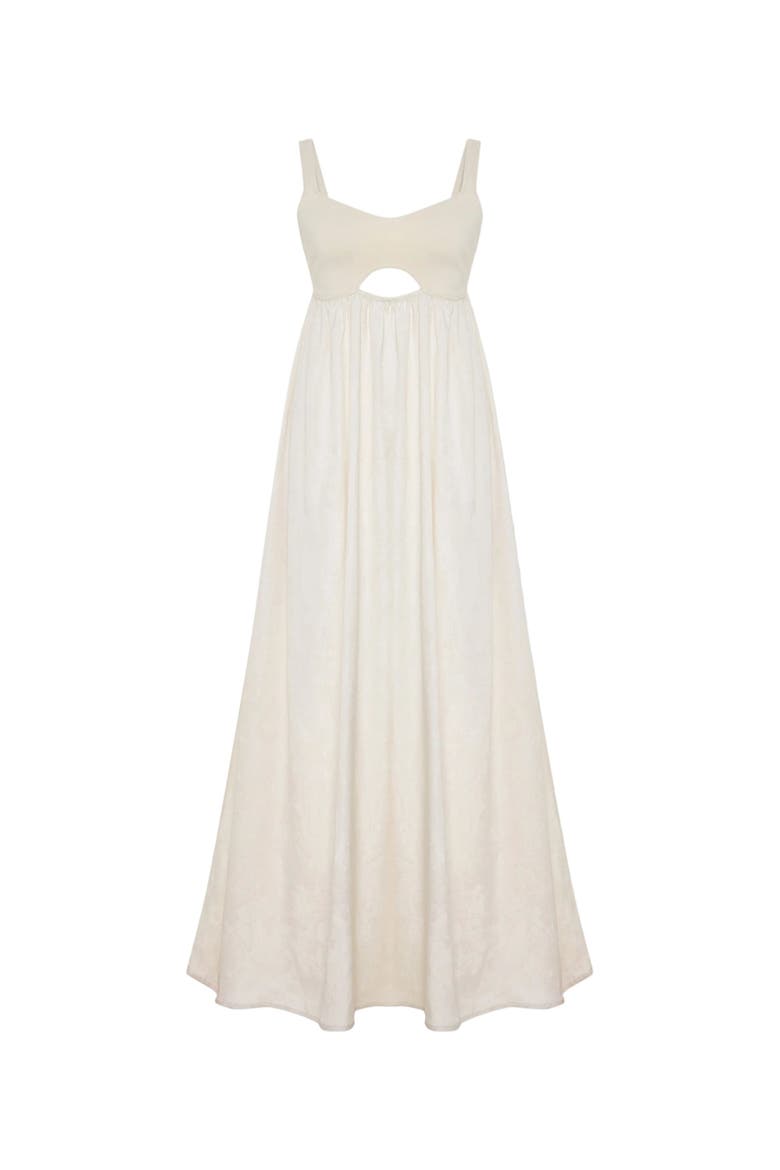 Daydreamers Strappy Maxi Dress With Knit Top, Main, color, Beige