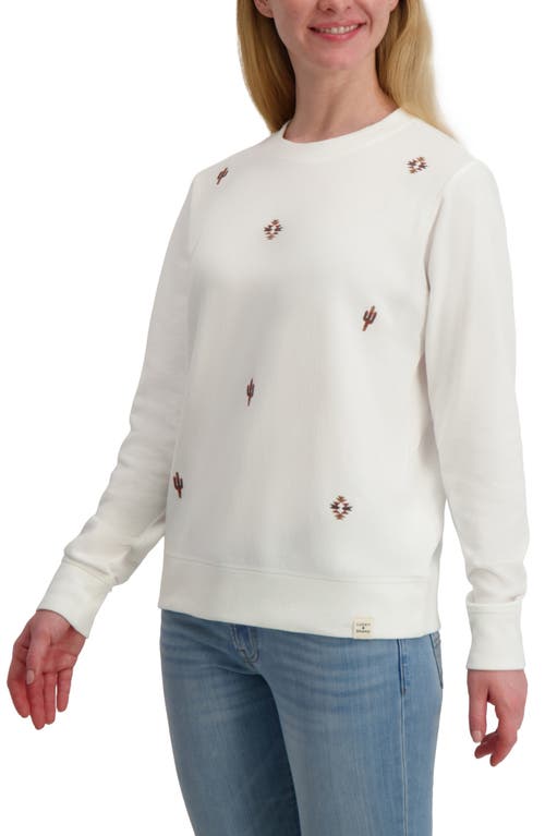 Lucky Brand Embroidered Crewneck Sweatshirt In White