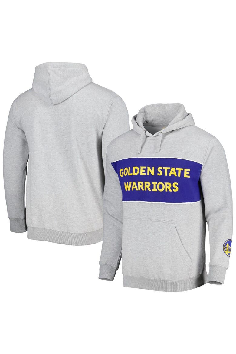 Men's Fanatics Branded Heather Gray Golden State Warriors Wordmark French Terry Pullover Hoodie, Main, color, Heather Gray