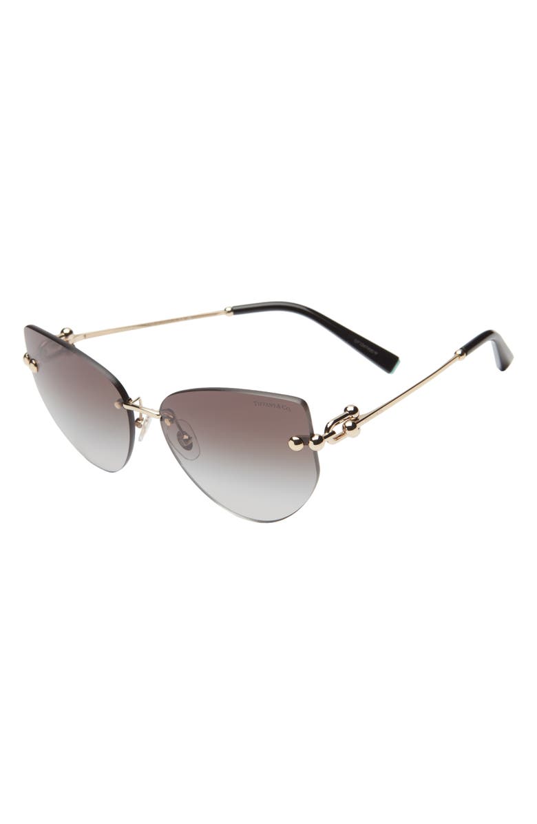 Tiffany & Co. 60mm Gradient Butterfly Sunglasses, Alternate, color, Pale Gold