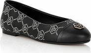 PHILIPP PLEIN Nappa Leather Ballerina Flats Monogram Strass Women
