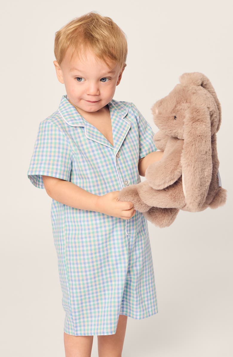 Petite Plume Gingham One-Piece Short Pajamas, Alternate, color, 