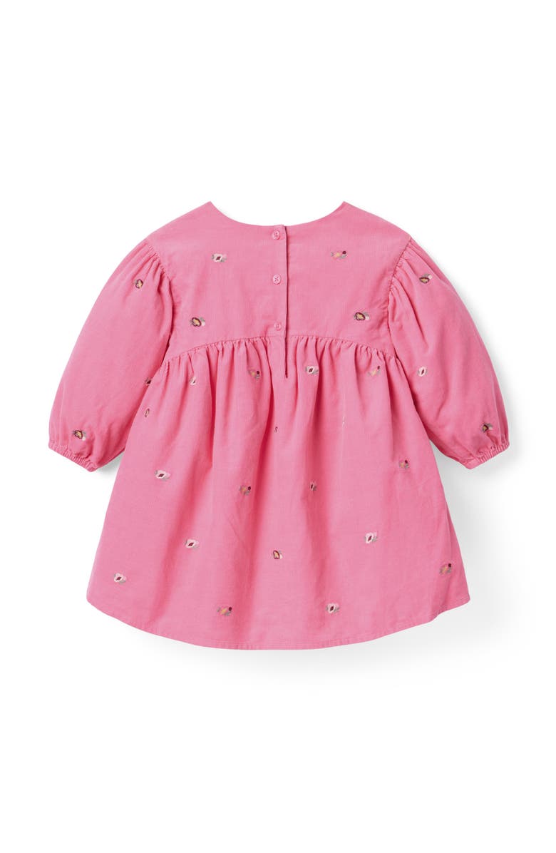 Janie and Jack The Floral Embroidered Corduroy Dress, Alternate, color, Pink