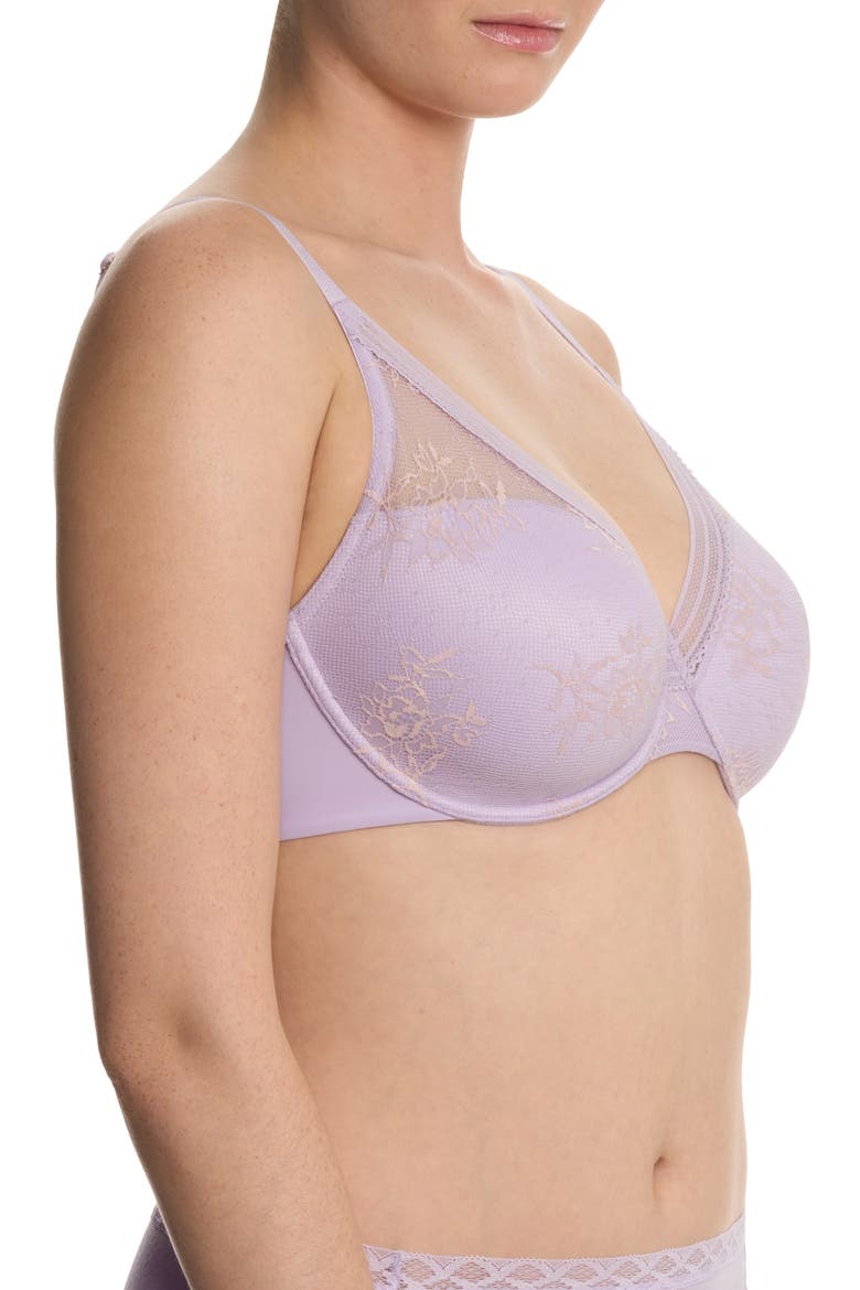 Love Lace Back Smoothing Plunge T-Shirt Bra, Alternate, color, PURPLE PEARL/ PEACH WHIP