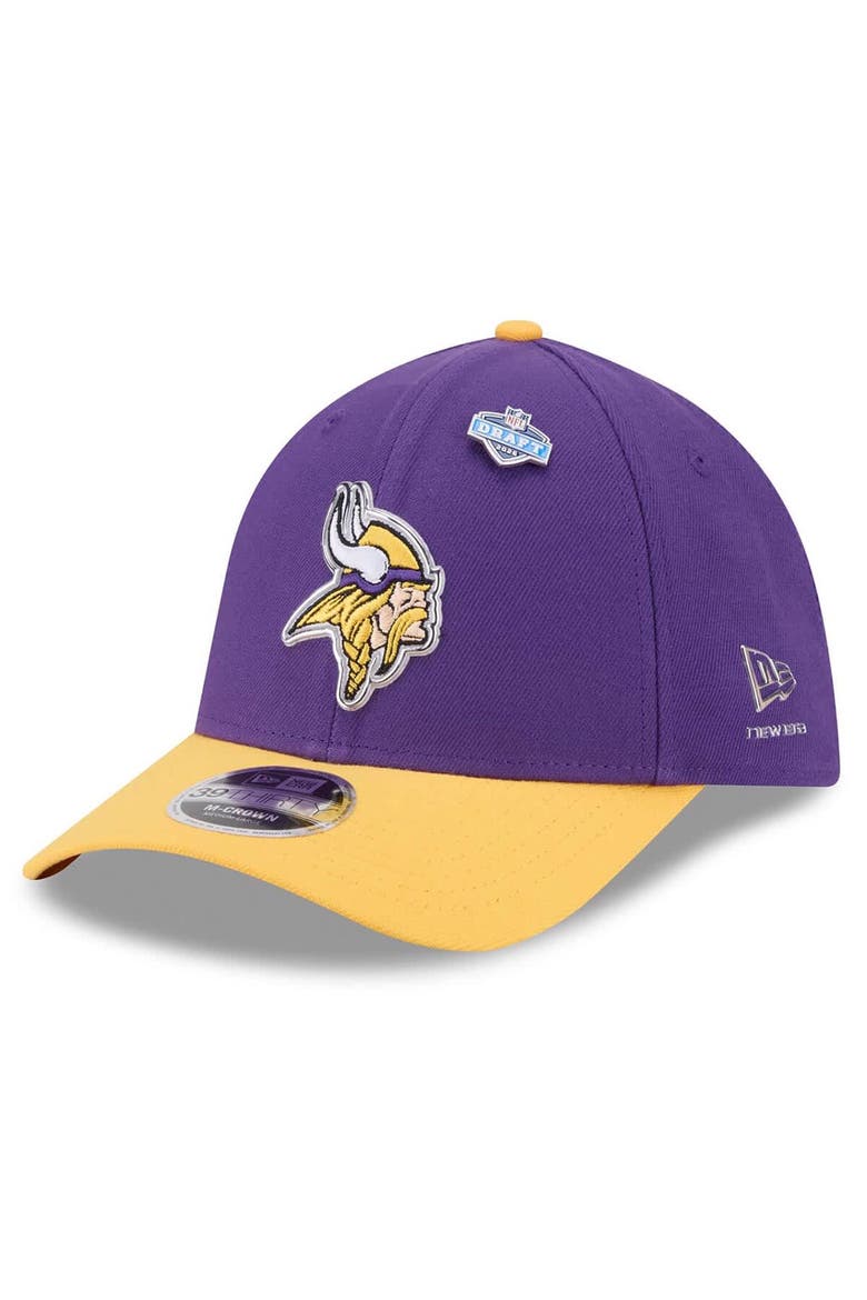 Men's New Era  Purple/Gold Minnesota Vikings 2026 NFL Draft 39THIRTY M-Crown Flex Hat, Main, color, Purple