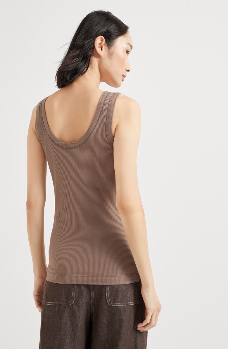 Brunello Cucinelli Ribbed jersey top, Alternate, color, 