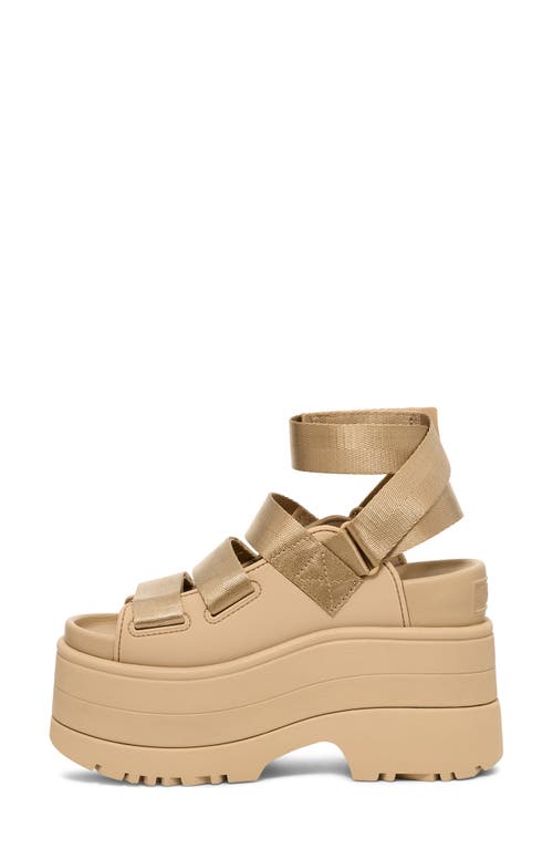 Ugg(r) Goldenrise Ankle Strap Platform Sandal In Mustard Seed