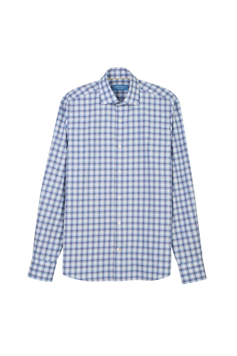 Reynolds Ultra Light Weight Brushed Ombre Plaid Shirt, Alternate, color, Blue Multi