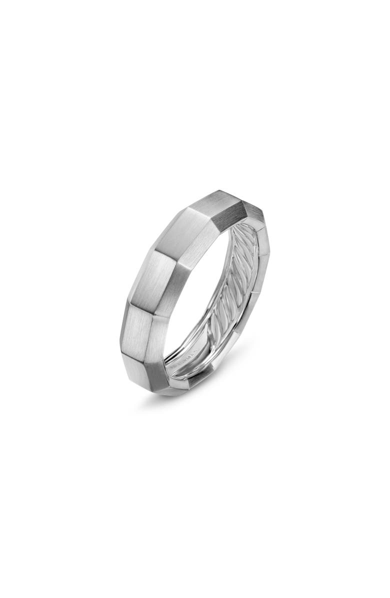 David Yurman Men's Faceted Band Ring in 18K White Gold, Alternate, color, White Gold