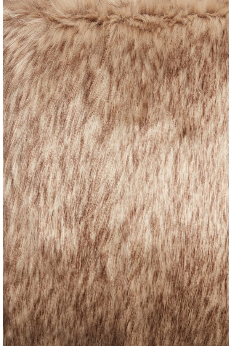 Serene Faux Fur Accent Pillow, Alternate, color, BROWN FOX