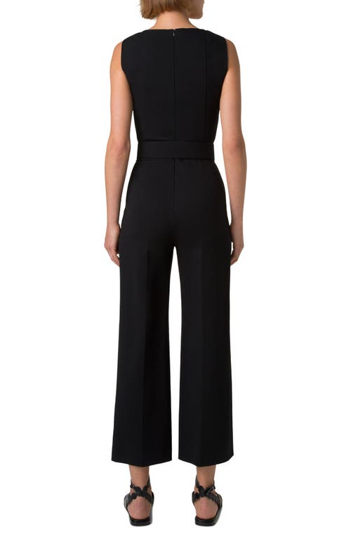 Akris Punto Sleeveless Belted Jumpsuit In Black