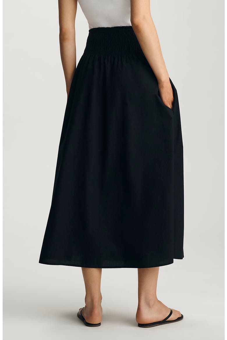 Smocked Flare Maxi Skirt, Alternate, color, BLACK