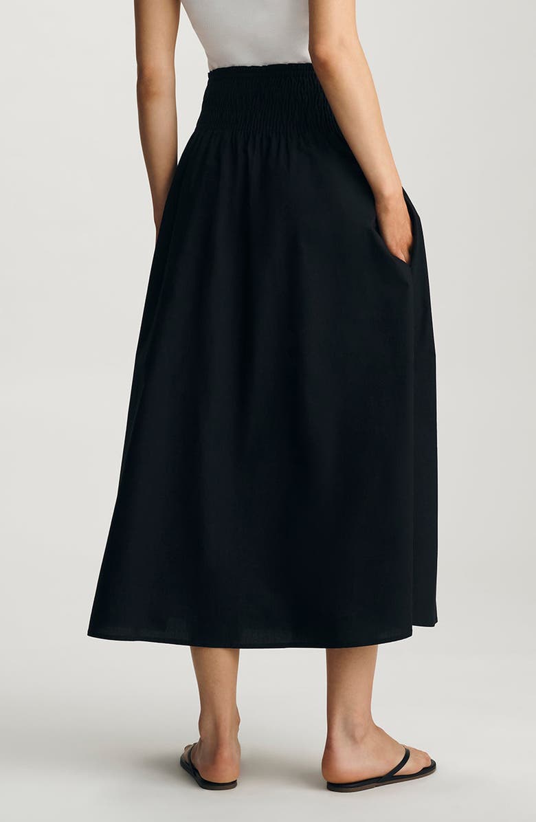 Mavi Jeans Smocked Flare Maxi Skirt, Alternate, color, 