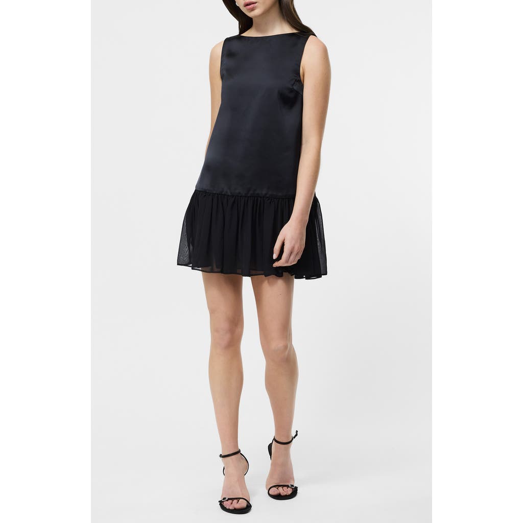 French Connection Marina Slinky Pleated Minidress In Black