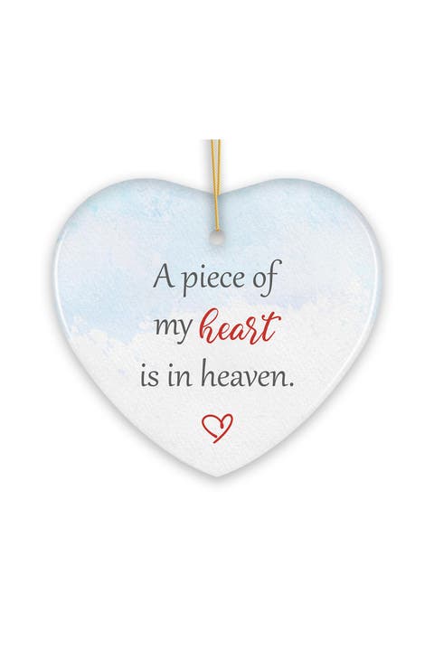 Piece Of My Heart In Heaven Memorial Heart Ornament