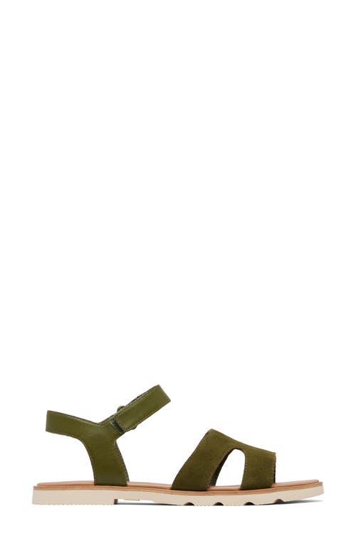 Sorel Ella Iii Ankle Strap Sandal In Utility Green/honey White