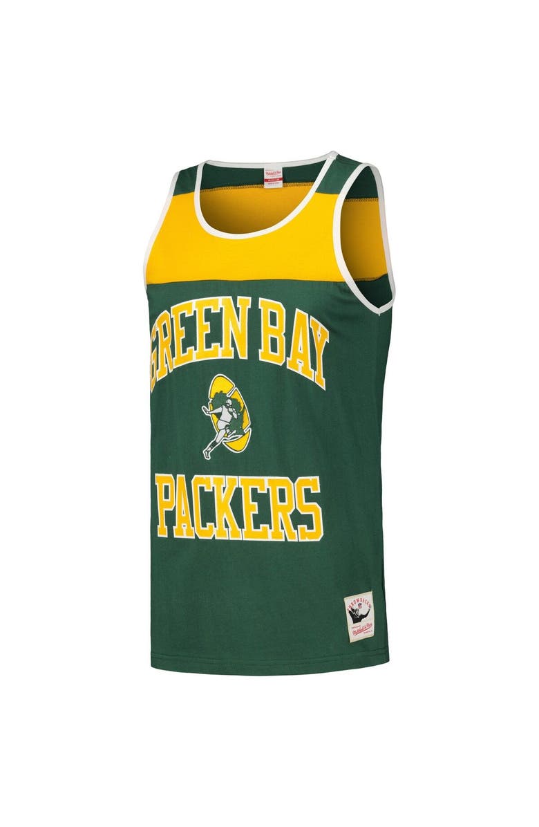 Mitchell & Ness Men's Mitchell & Ness Green/Gold Green Bay Packers Heritage Colorblock Tank Top, Alternate, color, Green