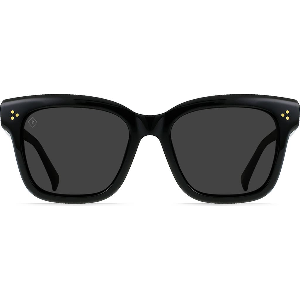 RAEN Breya 54mm Polarized Square Sunglasses in Recycled Black/smoke Polar at Nordstrom