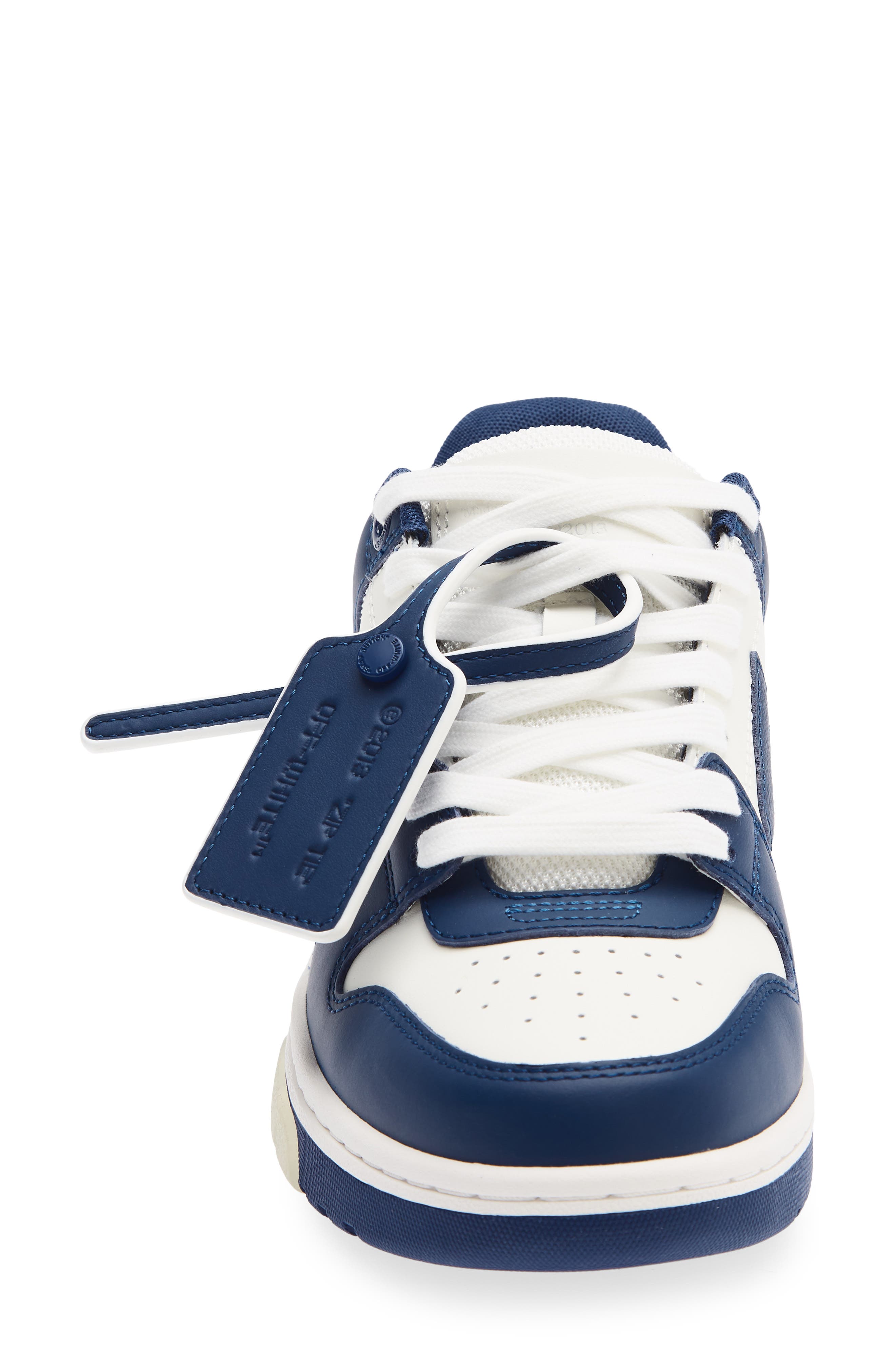 Out of Office Leather Sneaker, Alternate, color, WHITE - ROYAL BLUE