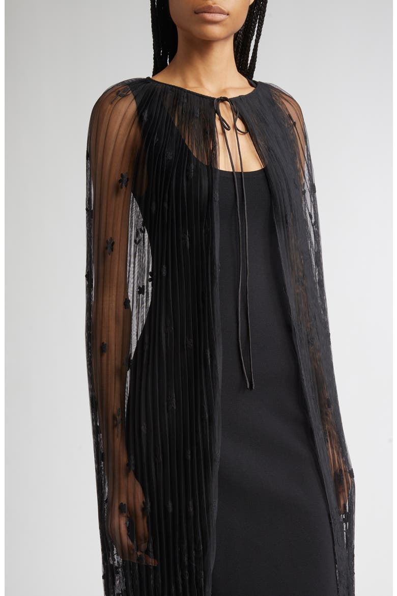 Floral Embroidered Tulle, Alternate, color, BLACK/ BLACK