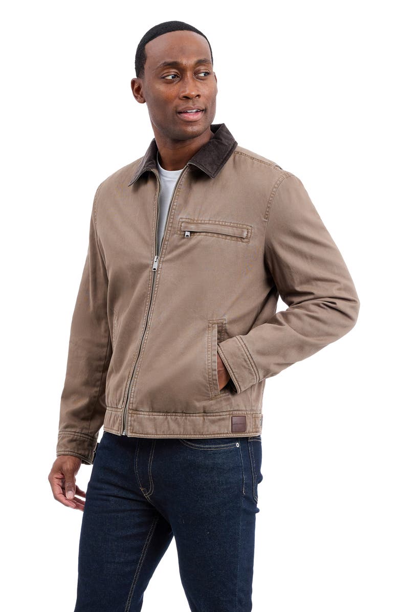 Lucky Brand Corduroy Collar Cotton Barn Jacket, Alternate, color, Mushroom
